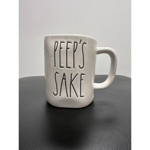 Rae Dunn Artisan Magenta PEEP'S SAKE Mug - Off-White/Light Blue